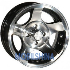 R13 5.5 4/98 58.6 ET0 Zorat wheels 689 Black polished (Черный с полированной лицевой частью) (литой)