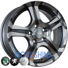 R14 5.5 4/108 65.1 ET25 Zorat wheels 745 Dark Gun Gray Polish (Темно-мраморная крошка с полированной лицевой частью) (литой)